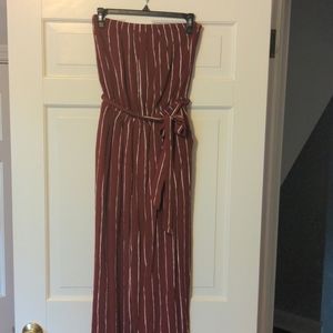 Abercrombie and Fitch strapless striped jumpsuit